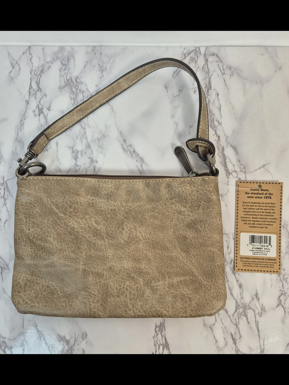Justin Boots Brown Floral-Embroidered Convertible Bag NWT